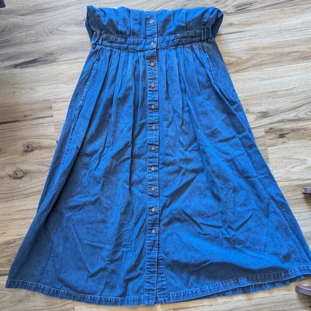 Vintage Eddie Bauer Denim Blue Dress, S - Picture 5 of 6
